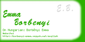 emma borbenyi business card